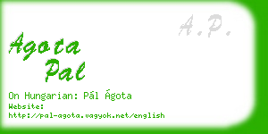 agota pal business card