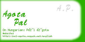 agota pal business card